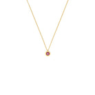 Kette mit Anhänger Soleil von BERND WOLF aus 24-Karat-goldplattiertem Sterlingsilber mit Rhodolith, Designlinie Soleil.