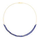 Collier Cusca von BERND WOLF aus 24-Karat-goldplattiertem Sterlingsilber mit Lapislazuli, Designlinie Cubes.