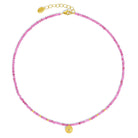 Halskette Liania von BERND WOLF aus 24-Karat-goldplattiertem Sterlingsilber mit Turmalin pink, Designlinie Liana.