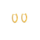 Creolen Crelis von BERND WOLF aus 24-Karat-goldplattiertem Sterlingsilber mit Zirkonia, Designlinie Sentro.