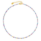 Halskette Cusenia von BERND WOLF aus 24-Karat-goldplattiertem Sterlingsilber mit Multicolor, Designlinie Cubes.