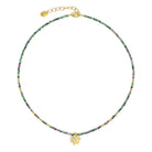 Halskette Heidi von BERND WOLF aus 24-Karat-goldplattiertem Sterlingsilber mit Rubin-Zoisit, Designlinie Bergwelt.