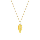 Kette mit Anhänger Volpa von BERND WOLF aus 24-Karat-goldplattiertem Sterlingsilber mit Zirkonia, Designlinie Feather.