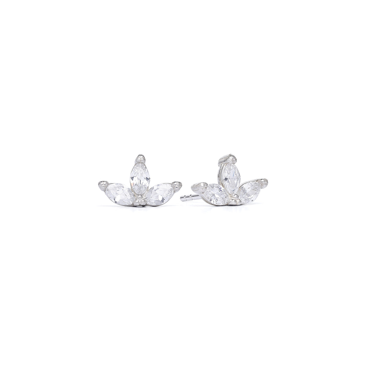 Ohrstecker Navinetti von BERND WOLF aus 925er Sterlingsilber mit Zirkonia, Designlinie Leaves.