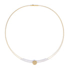 Collier Spiscala von BERND WOLF aus 24-Karat-goldplattiertem Sterlingsilber mit Süßwasserperle, Designlinie Maritim.