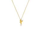 Kette mit Anhänger Drena von BERND WOLF aus 24-Karat-goldplattiertem Sterlingsilber mit Süßwasserperle, Designlinie Aqua.