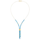Y-Collier Yacuni von BERND WOLF aus 24-Karat-goldplattiertem Sterlingsilber mit Apatit, Designlinie Cubes.