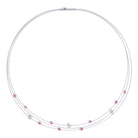 Collier Kleefacena von BERND WOLF aus 925er Sterlingsilber mit Turmalin pink, Designlinie Glücksbringer.