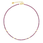 Halskette Cubelia von BERND WOLF aus 24-Karat-goldplattiertem Sterlingsilber mit Granat, Designlinie Cubes.