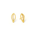 Ohrstecker Swinga von BERND WOLF aus 24-Karat-goldplattiertem Sterlingsilber mit Turmalin, Designlinie Swing.