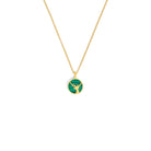 Kette mit Anhänger Cervis von BERND WOLF aus 24-Karat-goldplattiertem Sterlingsilber mit Malachit, Designlinie Bergwelt.