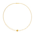 Collier Corelis von BERND WOLF aus 24-Karat-goldplattiertem Sterlingsilber mit Süßwasserperle, Designlinie Hearts.