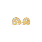 Ohrstecker Escali von BERND WOLF aus 24-Karat-goldplattiertem Sterlingsilber mit Zirkonia, Designlinie Maritim.