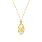 Kette mit Anhänger Driluna von BERND WOLF aus 24-Karat-goldplattiertem Sterlingsilber mit Zirkonia, Designlinie Leaves.