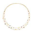 Collier Planety von BERND WOLF aus 24-Karat-goldplattiertem Sterlingsilber mit Turmalin, Designlinie Orbit.