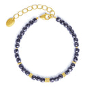 Armkette Fabella von BERND WOLF aus 24-Karat-goldplattiertem Sterlingsilber mit Spinell, Designlinie Cubes.