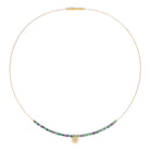 Collier Almiri von BERND WOLF aus 24-Karat-goldplattiertem Sterlingsilber mit Rubin-Zoisit, Designlinie Bergwelt.