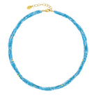 Halskette Sedona von BERND WOLF aus 24-Karat-goldplattiertem Sterlingsilber mit Apatit, Designlinie Cubes.