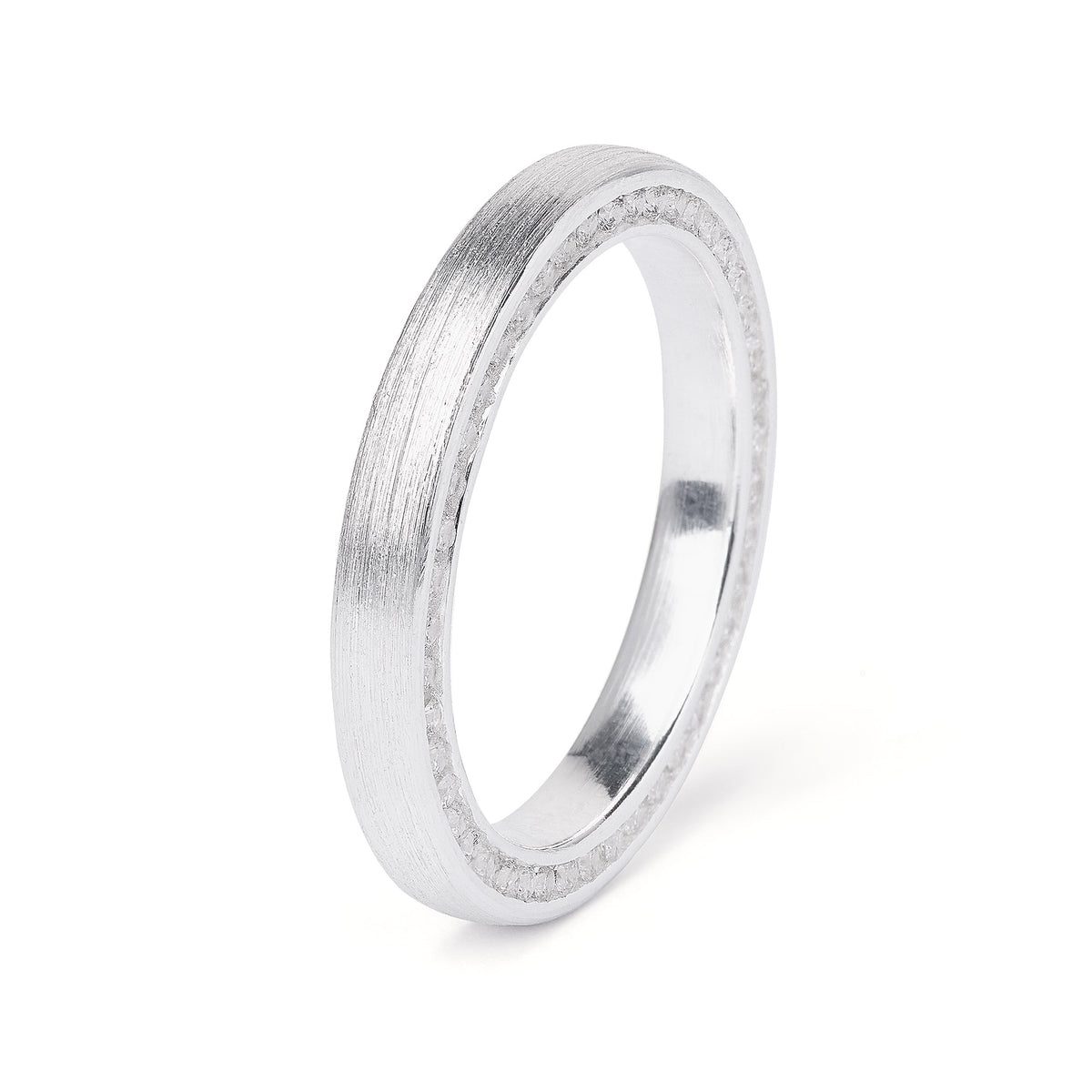 Ring Sidekick von BERND WOLF aus 925er Sterlingsilber mit Zirkonia, Designlinie Basics.