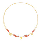 Collier Marei von BERND WOLF aus 24-Karat-goldplattiertem Sterlingsilber mit Wurzelkoralle, Designlinie Maritim.