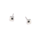 Ohrstecker Cubini von BERND WOLF aus 925er Sterlingsilber mit Hämatin matt, Designlinie Cubes.