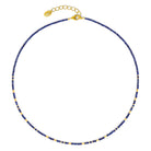 Halskette Tabaci von BERND WOLF aus 24-Karat-goldplattiertem Sterlingsilber mit Lapislazuli, Designlinie Cleopatra.