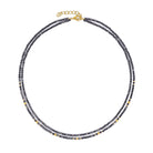Halskette Cusoli von BERND WOLF aus 24-Karat-goldplattiertem Sterlingsilber mit Spinell, Designlinie Cubes.