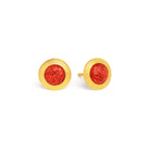 Ohrstecker Disca von BERND WOLF aus 24-Karat-goldplattiertem Sterlingsilber mit Wurzelkoralle, Designlinie Basics.