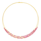 Collier Clinifa von BERND WOLF aus 24-Karat-goldplattiertem Sterlingsilber mit Turmalin pink, Designlinie Cleopatra.