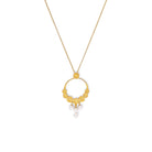 Kette mit Anhänger Rosanna von BERND WOLF aus 24-Karat-goldplattiertem Sterlingsilber mit Süßwasserperle, Designlinie Rose.