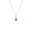 Kette mit Anhänger Venezia von BERND WOLF aus 24-Karat-goldplattiertem Sterlingsilber mit Lapislazuli, Designlinie Navette.