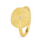 Ring Liana von BERND WOLF aus 24-Karat-goldplattiertem Sterlingsilber mit Zirkonia, Designlinie Liana.