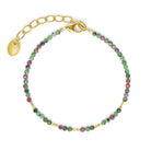 Armkette Clensy von BERND WOLF aus 24-Karat-goldplattiertem Sterlingsilber mit Rubin-Zoisit, Designlinie Cleopatra.