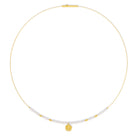 Collier Roswitha von BERND WOLF aus 24-Karat-goldplattiertem Sterlingsilber mit Süßwasserperle, Designlinie Rose.