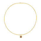 Collier Disenia von BERND WOLF aus 24-Karat-goldplattiertem Sterlingsilber mit Granat, Designlinie Planeo.