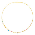 Collier Cutrilio von BERND WOLF aus 24-Karat-goldplattiertem Sterlingsilber mit Multicolor, Designlinie Cubes.
