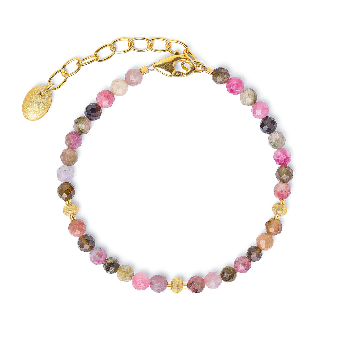Armkette Lampa von BERND WOLF aus 24-Karat-goldplattiertem Sterlingsilber mit Turmalin, Designlinie Lampa.