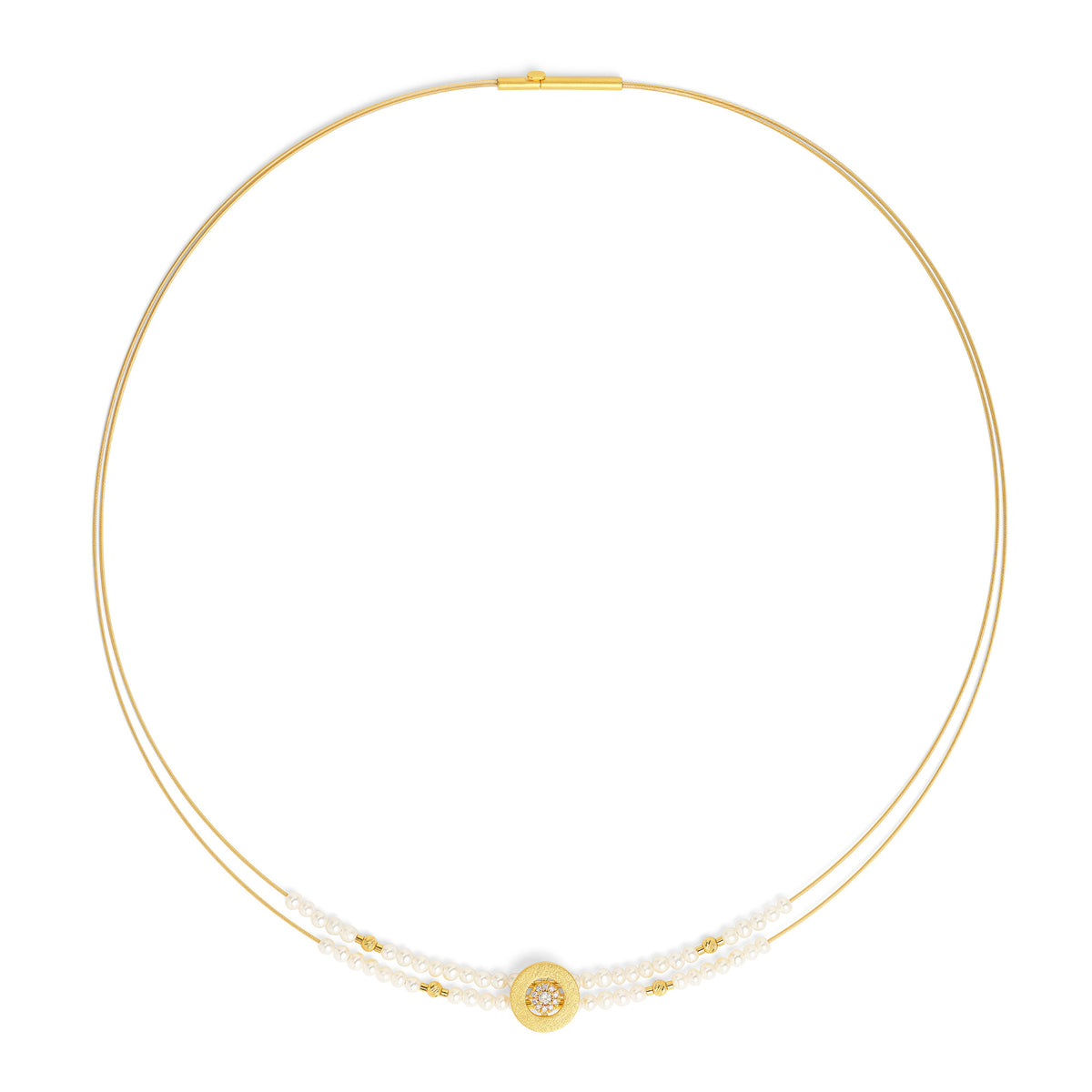 Collier Pirondi von BERND WOLF aus 24-Karat-goldplattiertem Sterlingsilber mit Süßwasserperle.