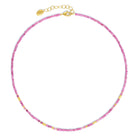 Halskette Cubelia von BERND WOLF aus 24-Karat-goldplattiertem Sterlingsilber mit Turmalin pink, Designlinie Cubes.