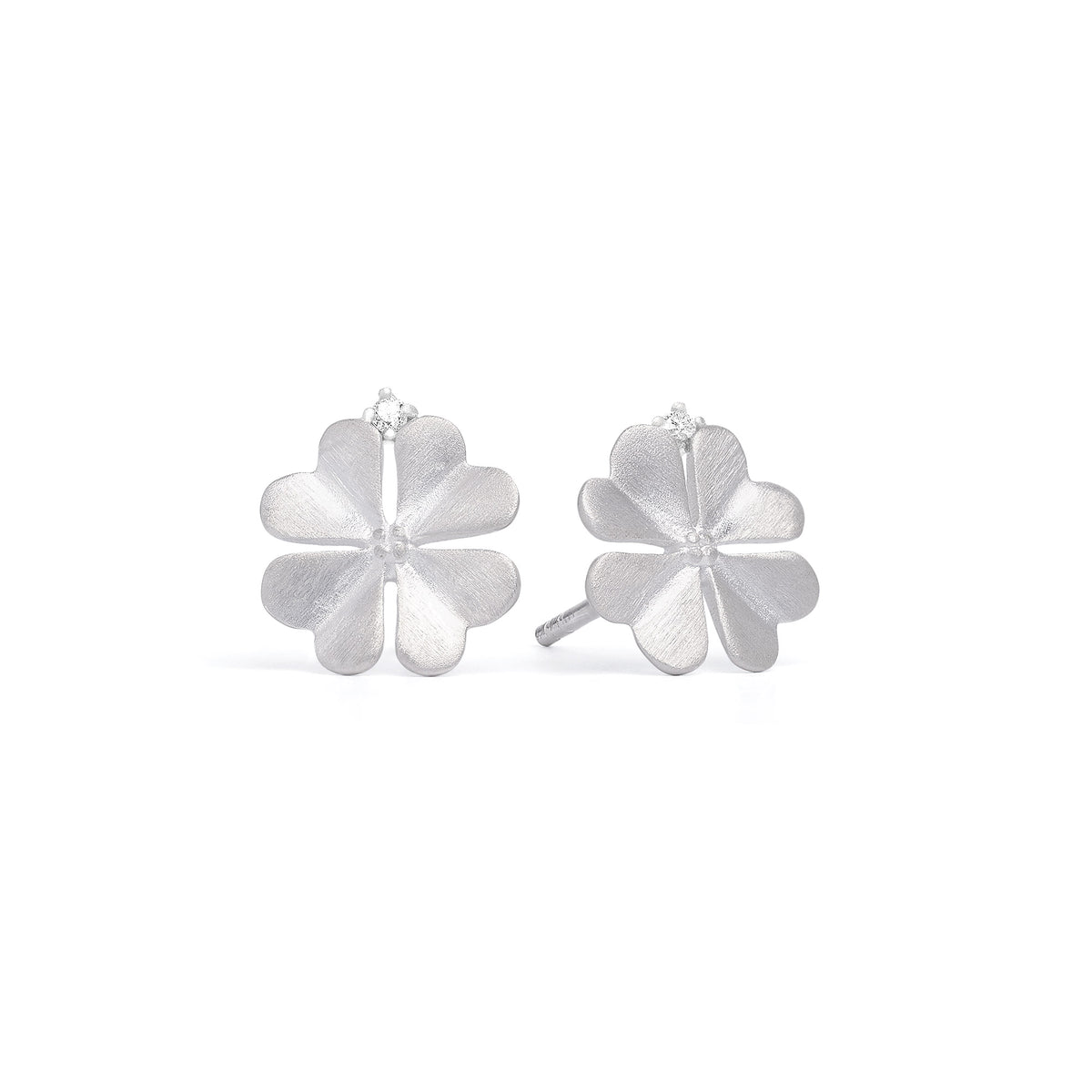 Ohrstecker Kleenima von BERND WOLF aus 925er Sterlingsilber mit Zirkonia, Designlinie Glücksbringer.