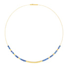 Collier Cunbo von BERND WOLF aus 24-Karat-goldplattiertem Sterlingsilber mit Kyanit, Designlinie Cubes.