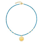 Kette mit Anhänger Bergsonne&Mond von BERND WOLF aus 24-Karat-goldplattiertem Sterlingsilber mit Apatit, Designlinie Sun&Moon.