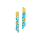 Ohrhänger Cusenia von BERND WOLF aus 24-Karat-goldplattiertem Sterlingsilber mit Türkis blau, Designlinie Cubes.