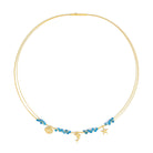 Collier Marei von BERND WOLF aus 24-Karat-goldplattiertem Sterlingsilber mit Apatit, Designlinie Maritim.