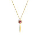 Kette mit Anhänger Brinella von BERND WOLF aus 24-Karat-goldplattiertem Sterlingsilber mit Granat, Designlinie Planeo.