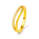 Ring Linda von BERND WOLF aus 24-Karat-goldplattiertem Sterlingsilber mit Zirkonia, Designlinie Sentro.