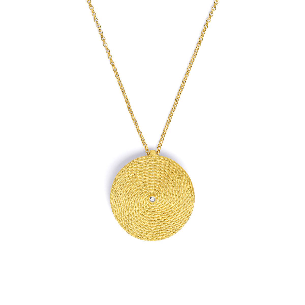 Kette mit Anhänger Liano von BERND WOLF aus 24-Karat-goldplattiertem Sterlingsilber mit Zirkonia, Designlinie Liana.