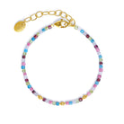 Armkette Cusevi von BERND WOLF aus 24-Karat-goldplattiertem Sterlingsilber mit Multicolor, Designlinie Cubes.