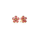 Ohrstecker Marga von BERND WOLF aus 24-Karat-goldplattiertem Sterlingsilber mit Granat, Designlinie Flowertimes.