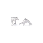 Ohrstecker Delfin von BERND WOLF aus 925er Sterlingsilber mit Zirkonia, Designlinie Maritim.